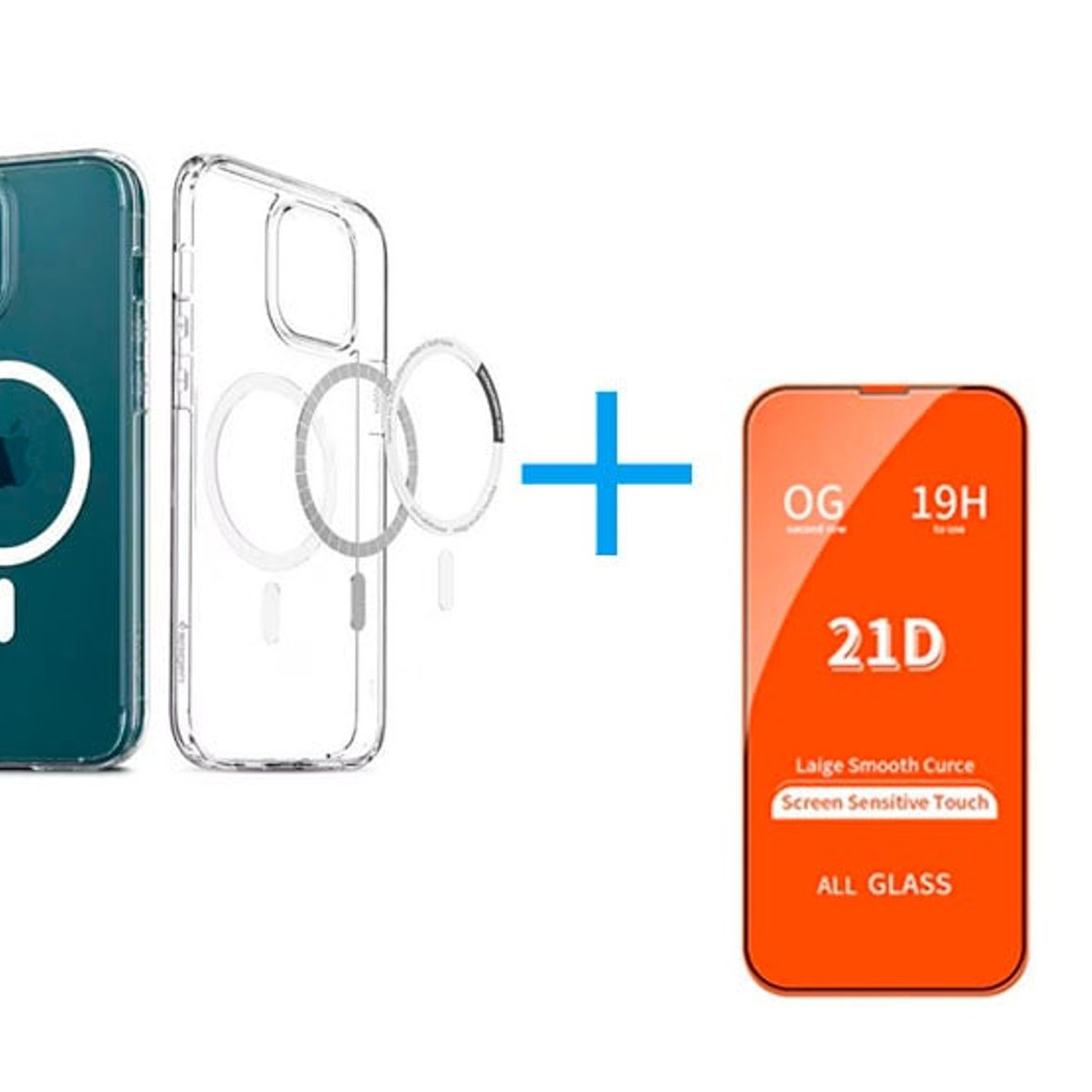 GENERICO - Funda Clear Case con Magsafe + Vidrio Templado para Iphone 15 Pro