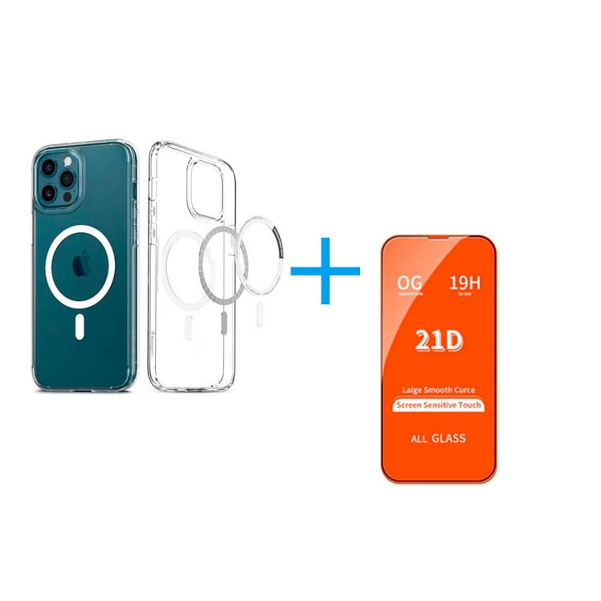 GENERICO - Funda Clear Case con Magsafe + Vidrio Templado para Iphone 15 Pro