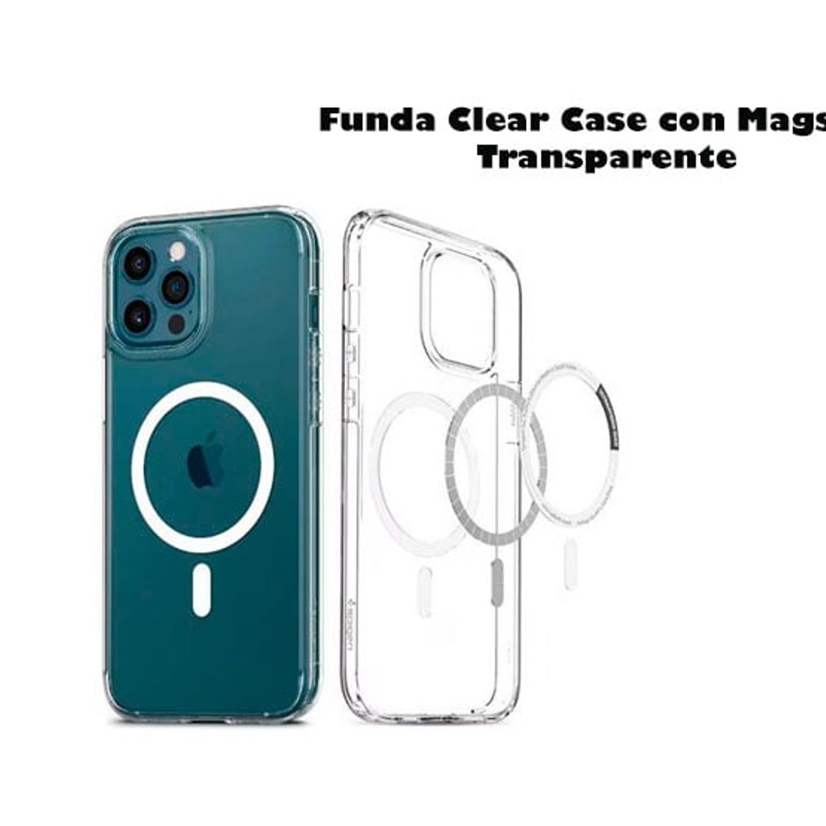 GENERICO - Funda Clear Case con Magsafe + Vidrio Templado para Iphone 15 Pro