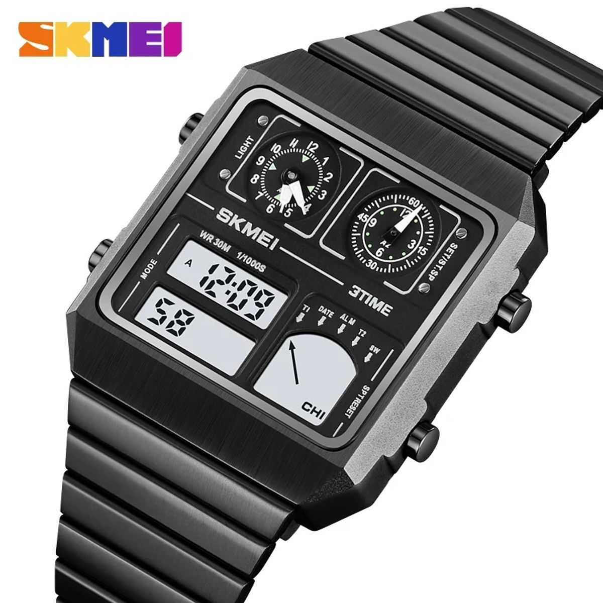SKMEI - Reloj Skmei 2198 con temperatura y triple hora_.