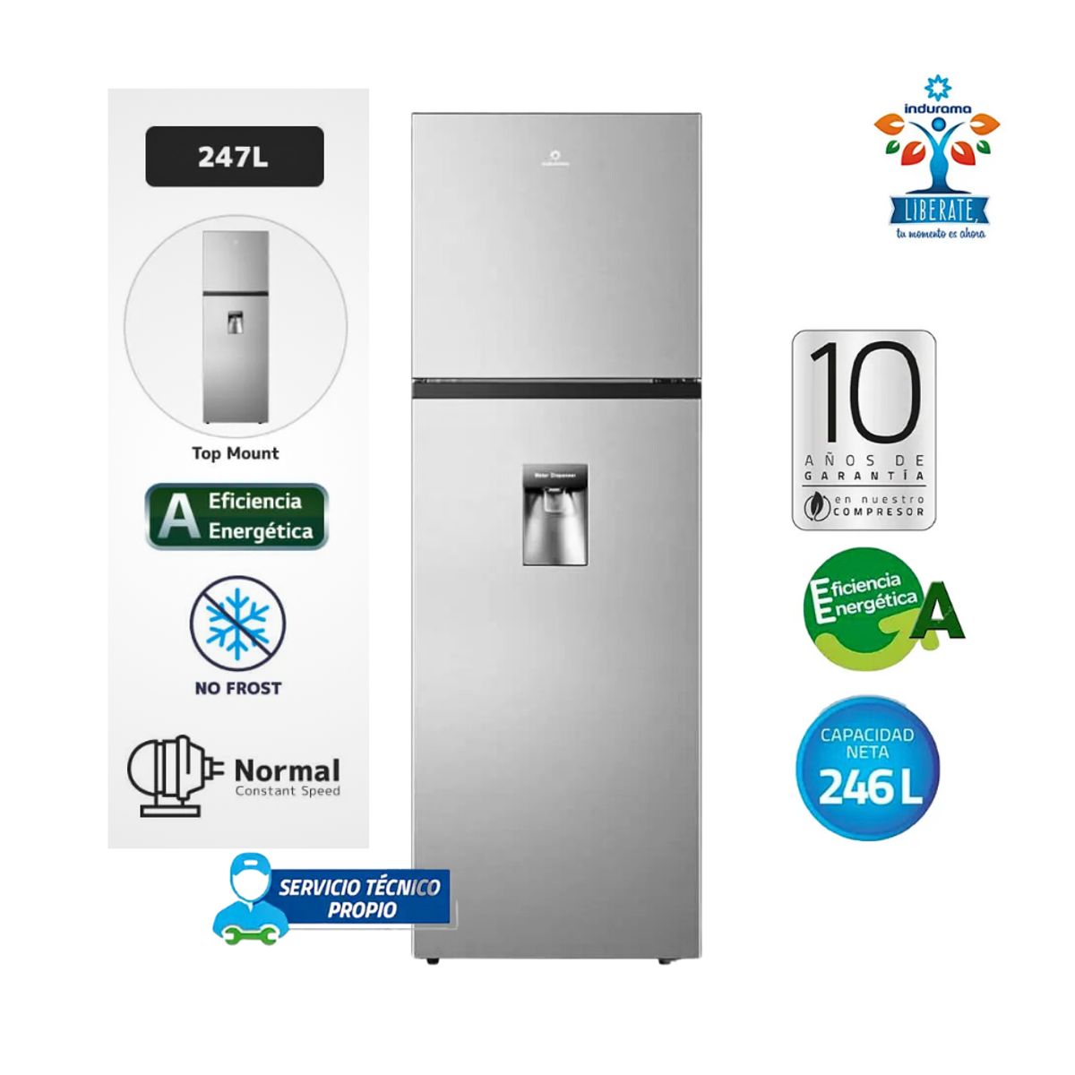 INDURAMA - Refrigeradora Indurama RI-389D 267 Litros_.