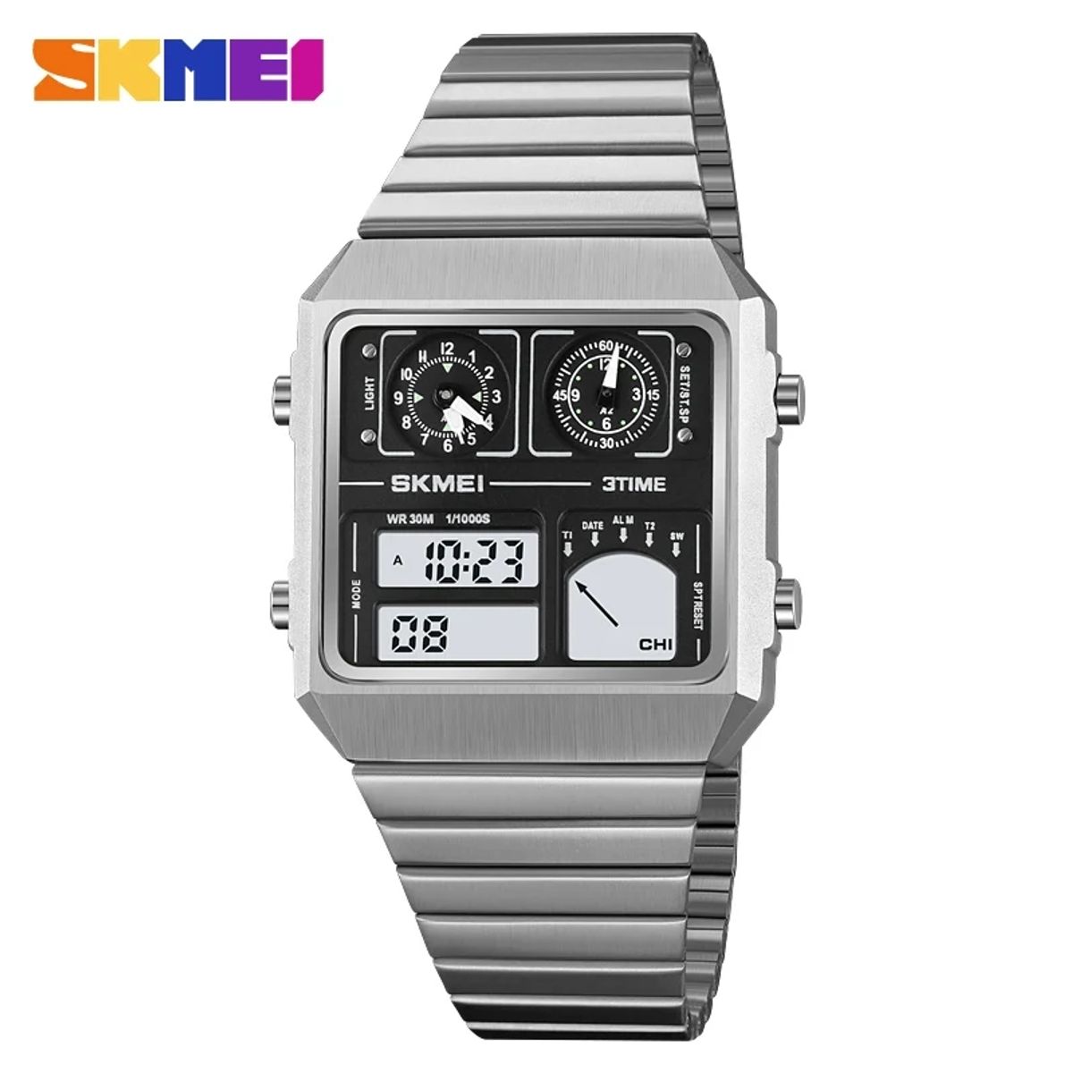 SKMEI - Reloj Skmei 2198 con temperatura y triple hora_.