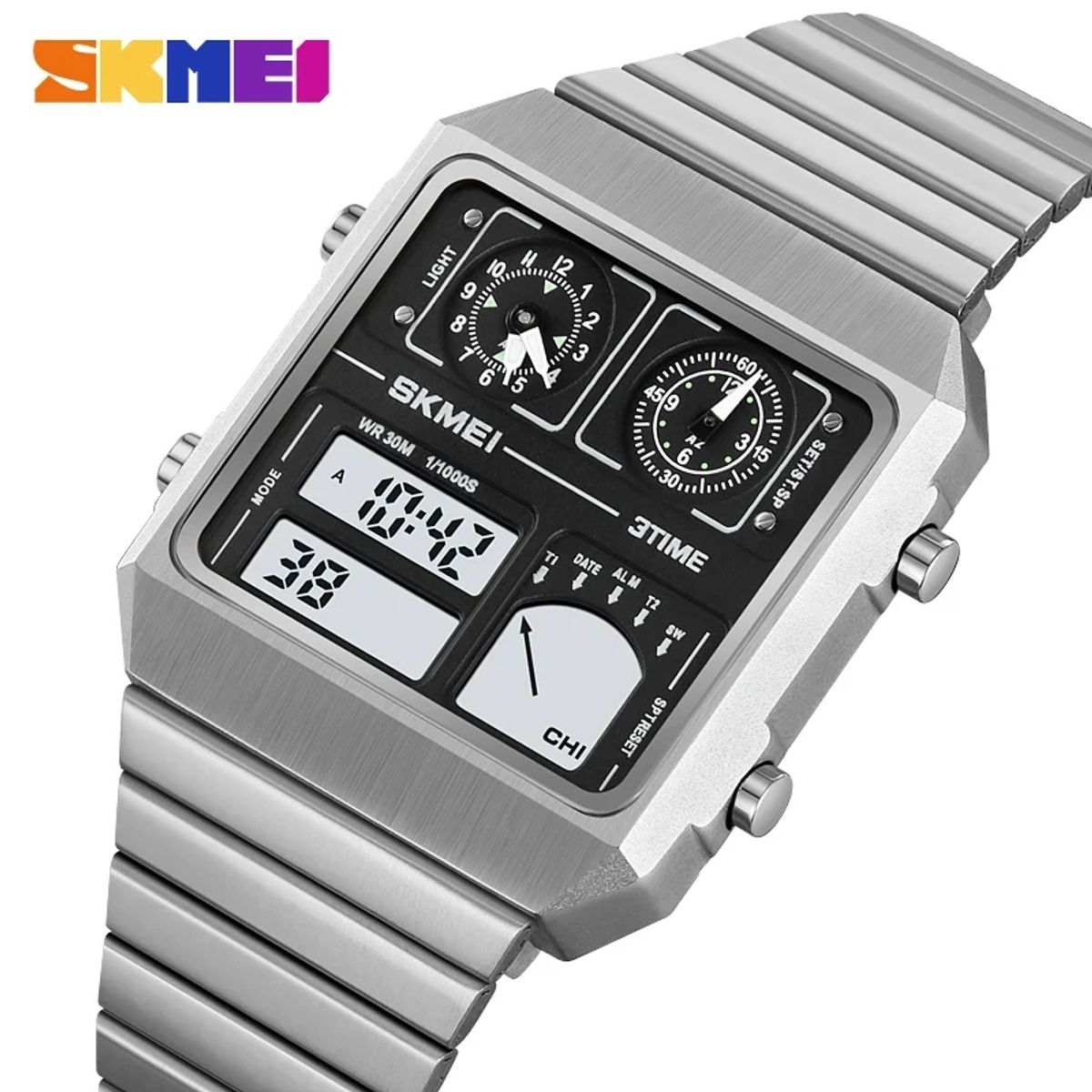 SKMEI - Reloj Skmei 2198 con temperatura y triple hora_.