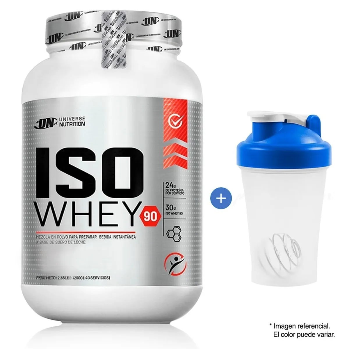 UNIVERSE NUTRITION - PROTEÍNA ISOLATADA ISO WHEY DE 1.1 KG COOKIES AND CREAM MÁS SHAKER