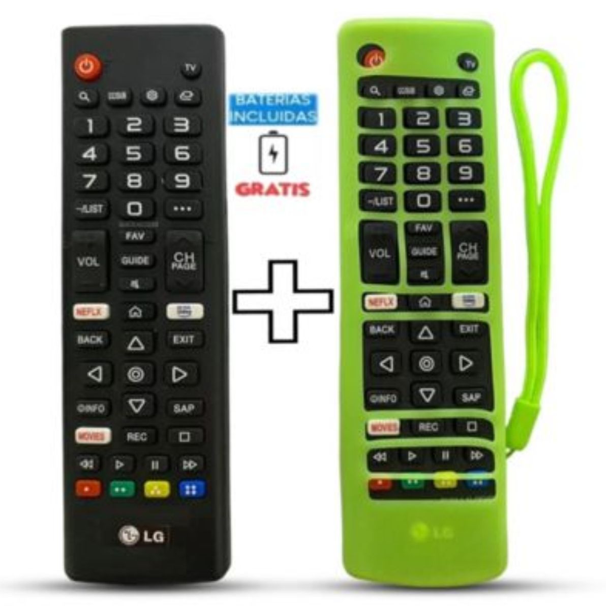 UNIVERSAL - Control Remoto Para tv lg Smart 4k Modo futbol  Funda Verde