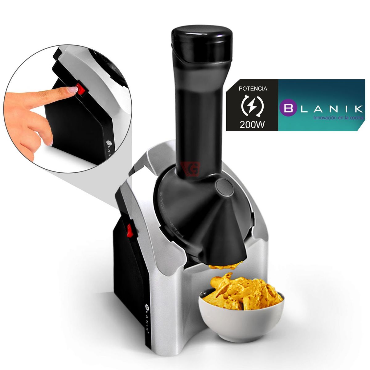 BLANIK - Maquina Para Hacer Helados Blanik BFFM024 Negro