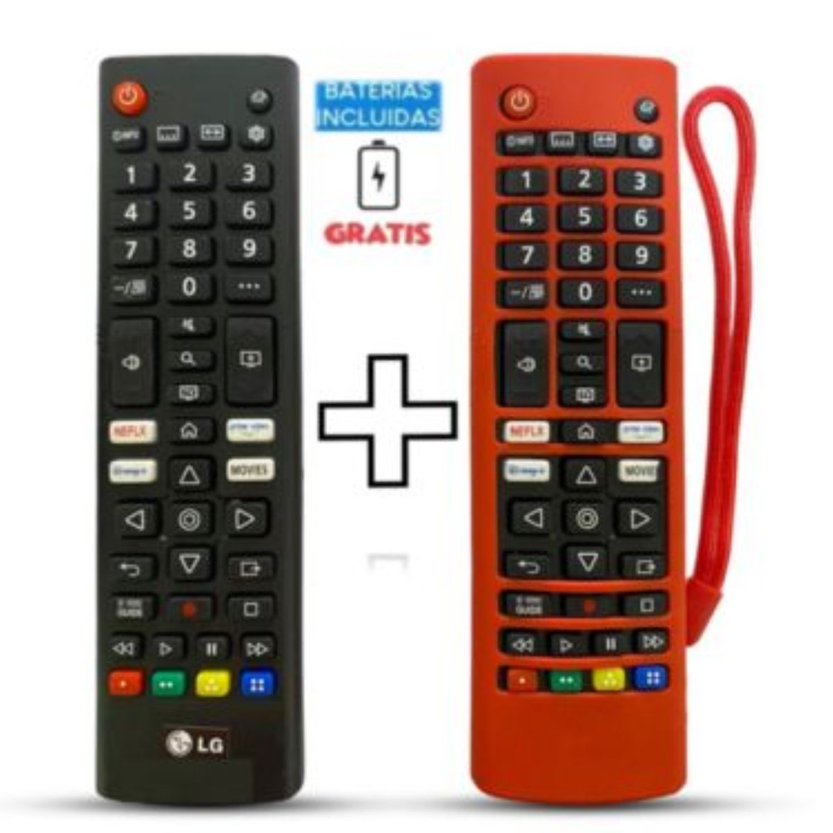 UNIVERSAL - Control Remoto LG Smart con tecla Disney  Funda Roja