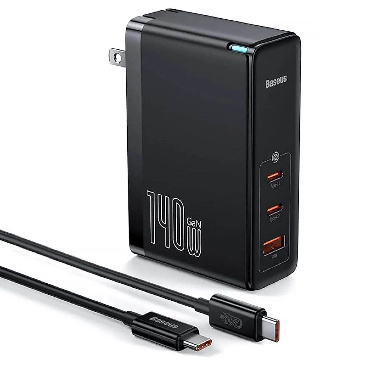 BASEUS - Cargador BASEUS GAN5 PRO Carga rápida 2C+U 140W con Cable carga rápida