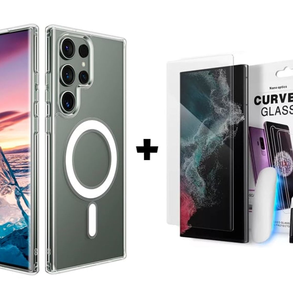 GENERICO - Funda Clear Case con Magsafe  + Vidrio UV para Samsung S23 Plus