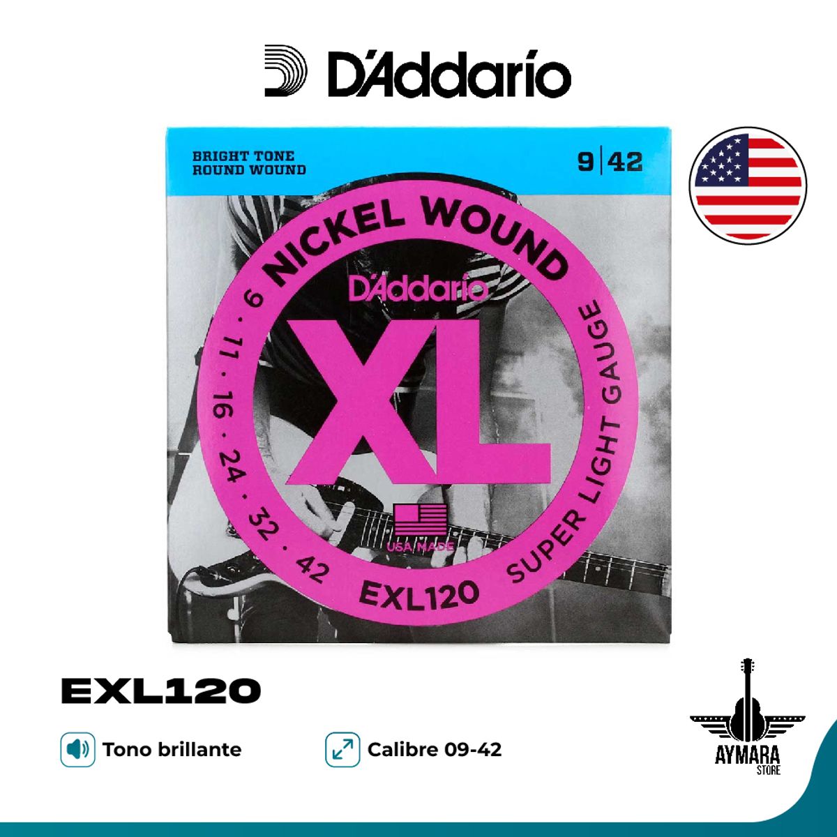 DADDARIO - DAddario EXL120 Cuerdas Guitarra Eléctrica 009-042