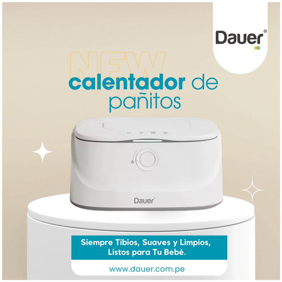 DAUER - Calentador de Pañitos Húmedos y Toallitas con Luz Graduable