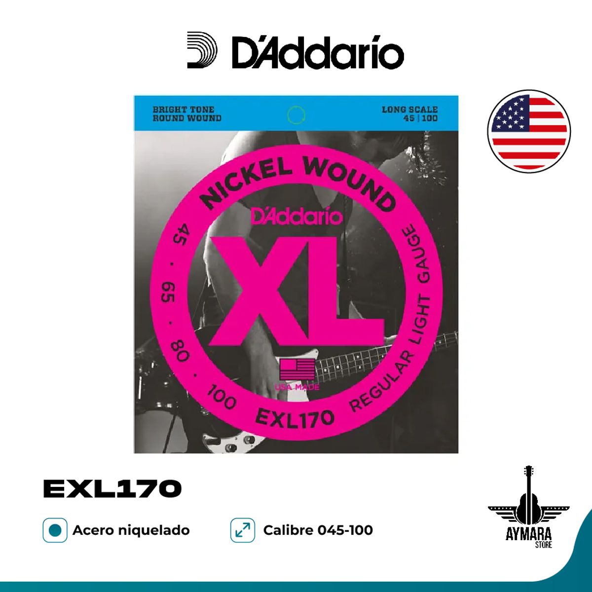 DADDARIO - DAddario EXL170 Cuerdas Bajo Eléctrico 045-100