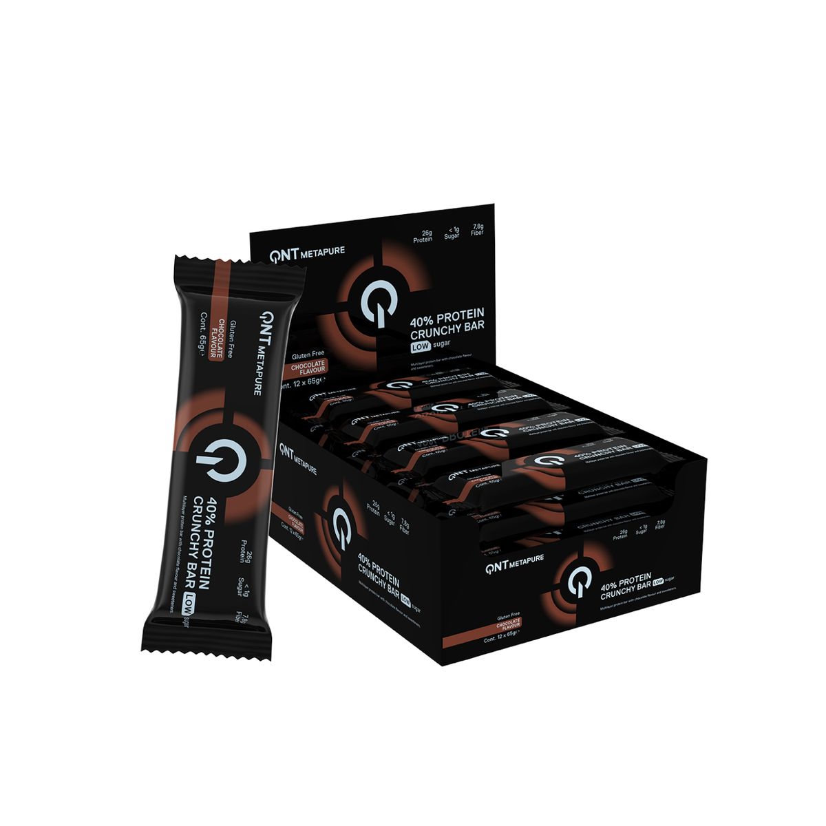 QNT - Pack x 12 Barra de Proteina Crunchy Chocolate QNT
