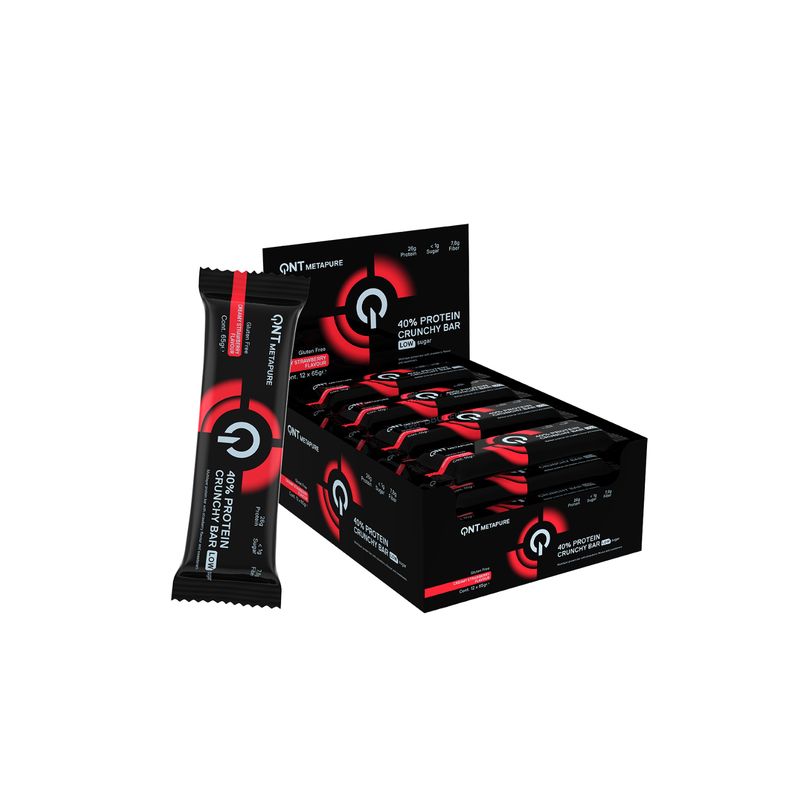QNT - Pack x 12 Barra de Proteina Crunchy Fresa Cremoso QNT