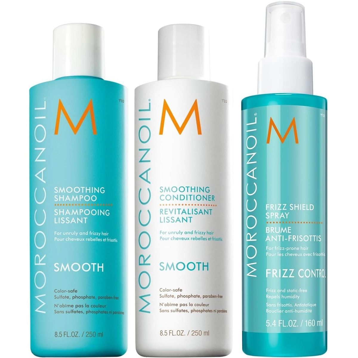 MOROCCANOIL - Shampoo Suavizante 250ml + Acondicionador + Spray Moroccanoil Smooth