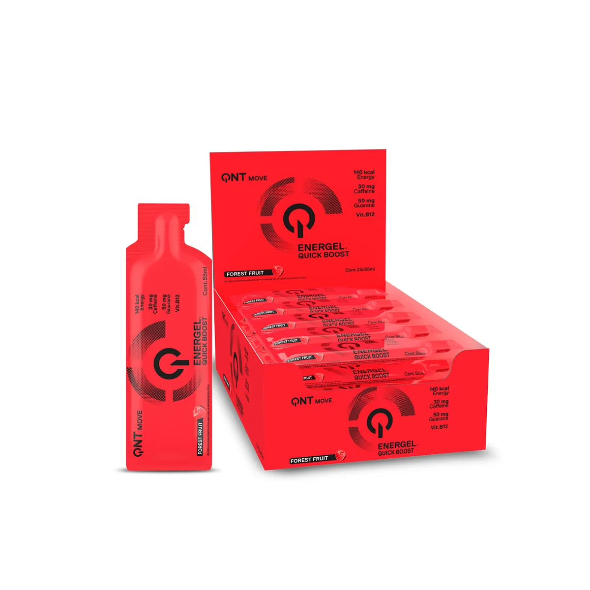 QNT - Pack X 25 Geles Energeticos Frutos del Bosque QNT