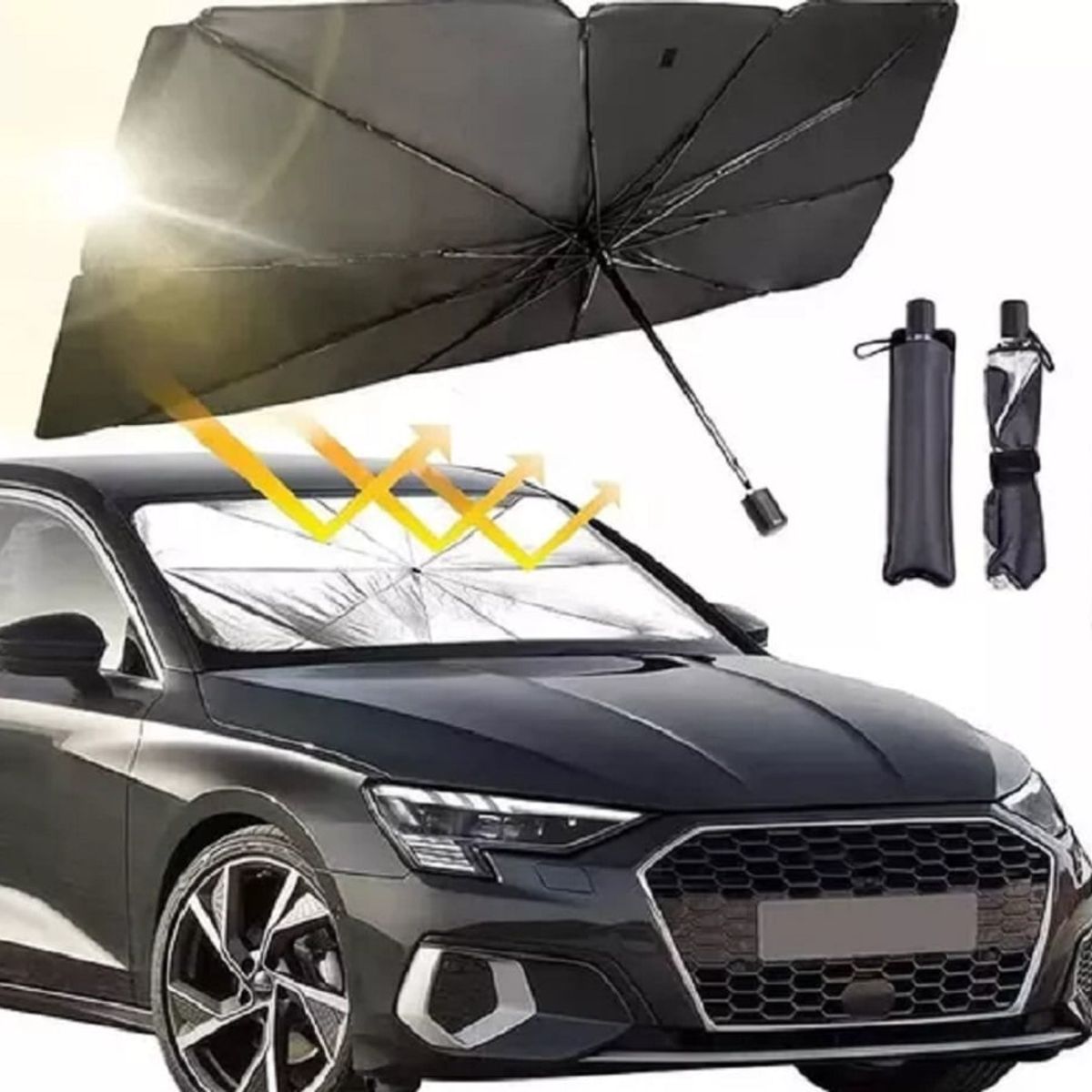 GENERICO - Tapasol Plegable Auto tipo Sombrilla para Parabrisa