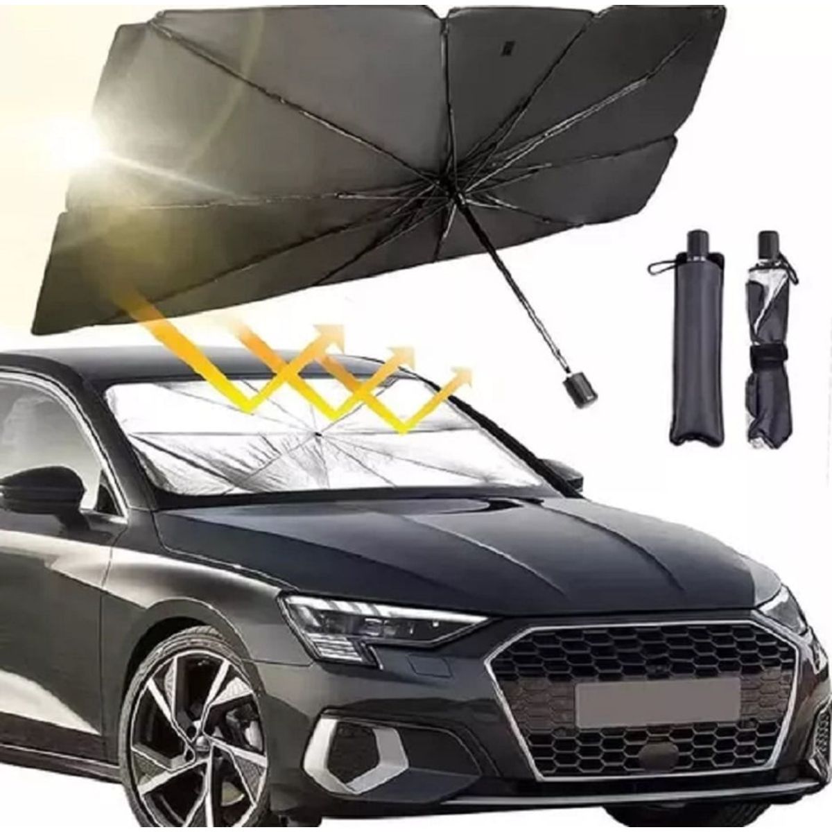 GENERICO - Tapasol Plegable Auto tipo Sombrilla para Parabrisa