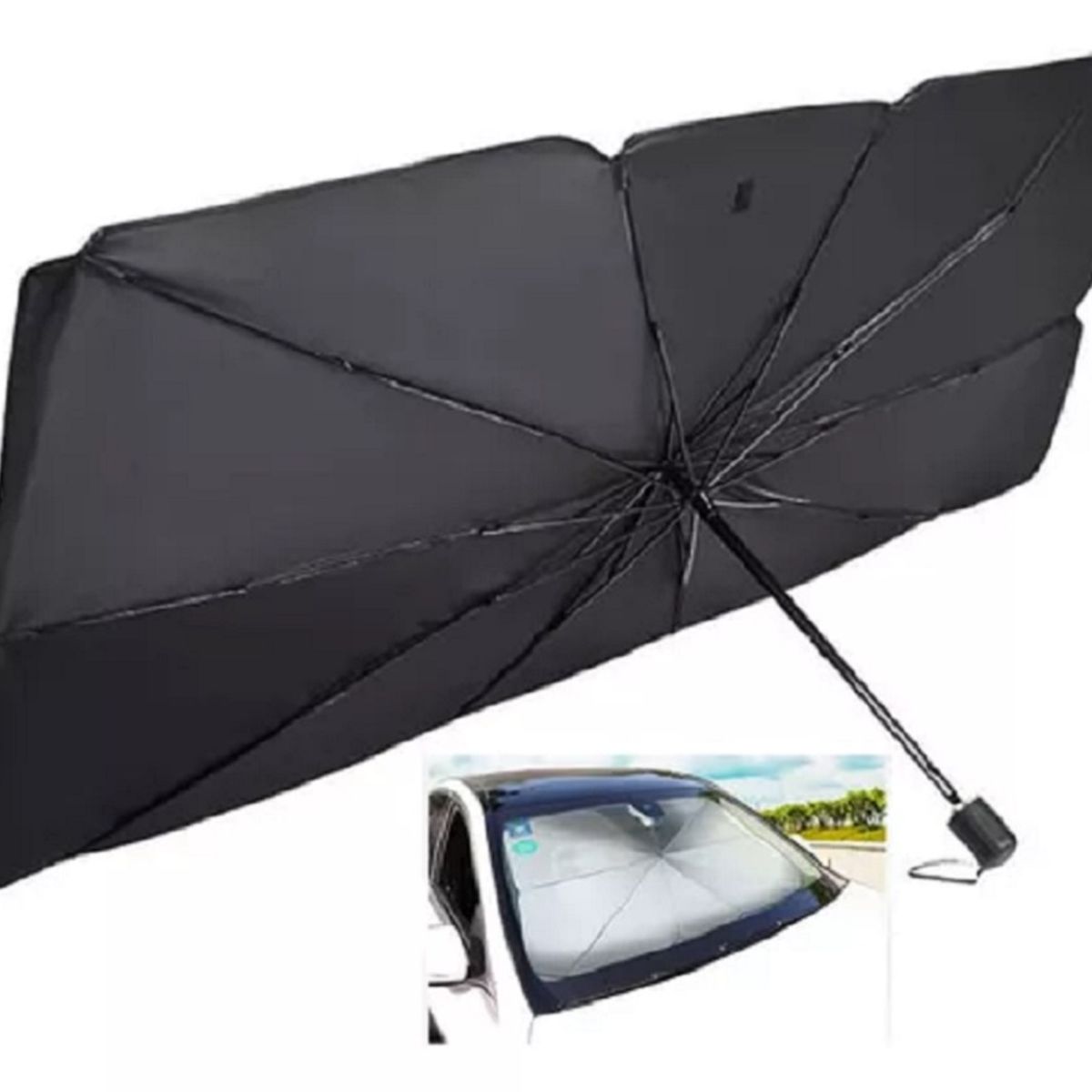 GENERICO - Tapasol Plegable Auto tipo Sombrilla para Parabrisa