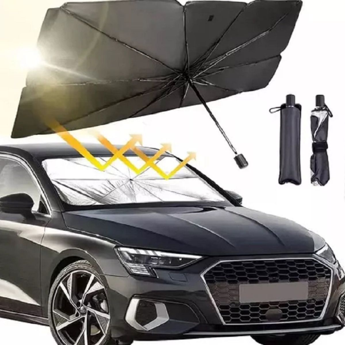 GENERICO - Tapasol Plegable Auto tipo Sombrilla para Parabrisas