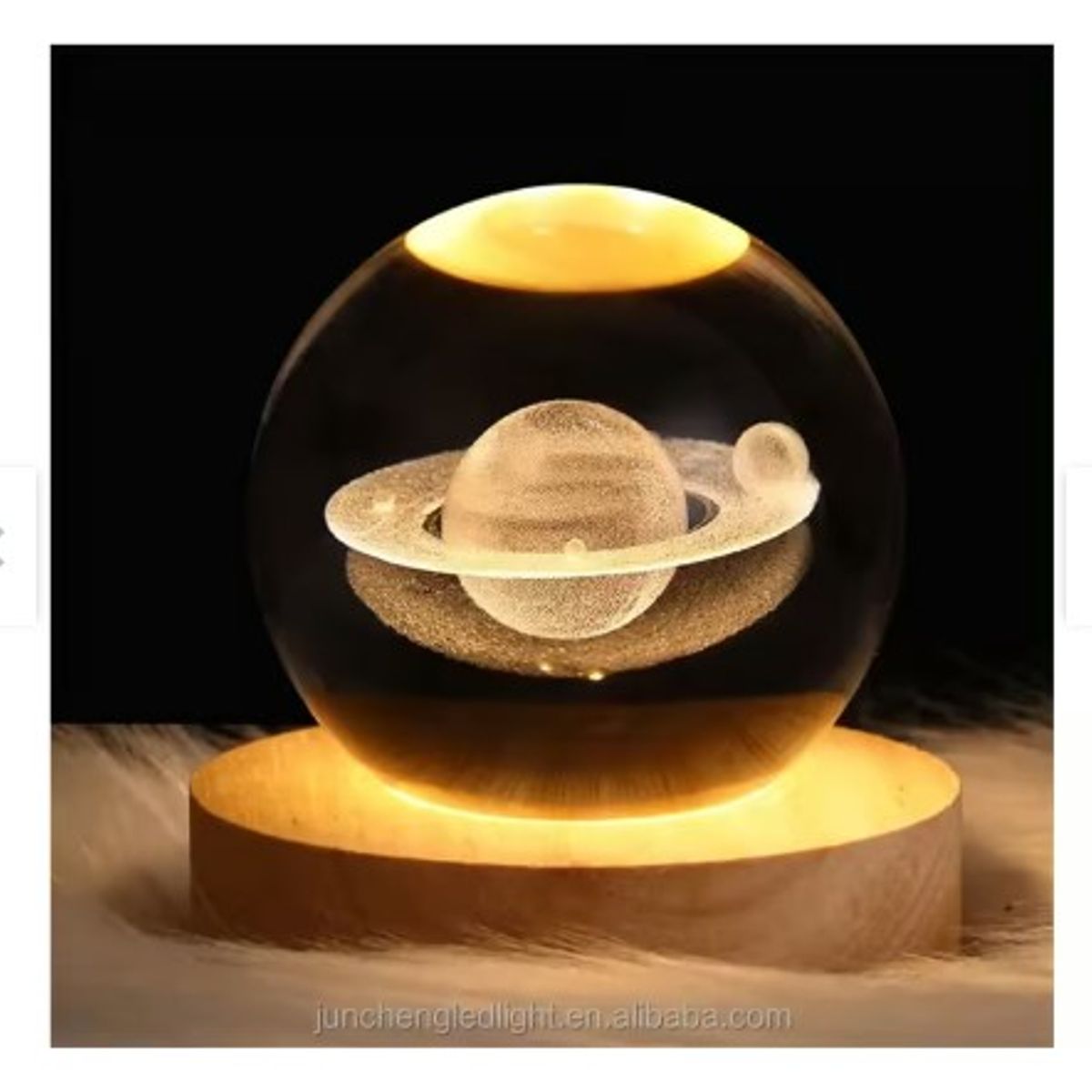 GENERICO - Esfera Con Diseño SATURNO 3D Mini Lámpara De Luz Cálida