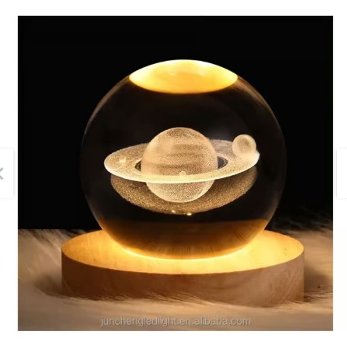 GENERICO - Esfera Con Diseño SATURNO 3D Mini Lámpara De Luz Cálida