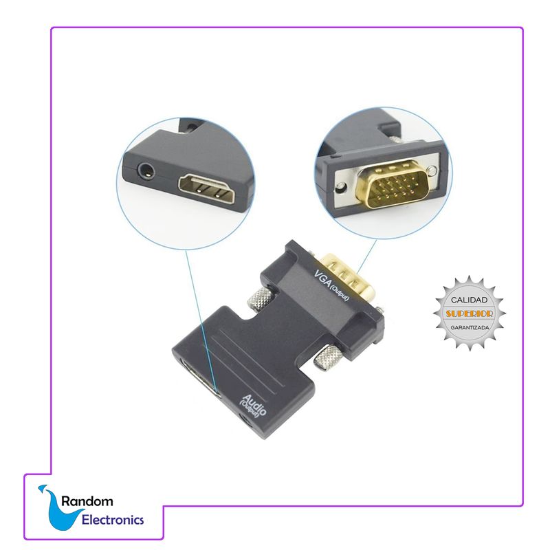 GENERICO - ADAPTADOR HDMI VGA AUDIO 35MM