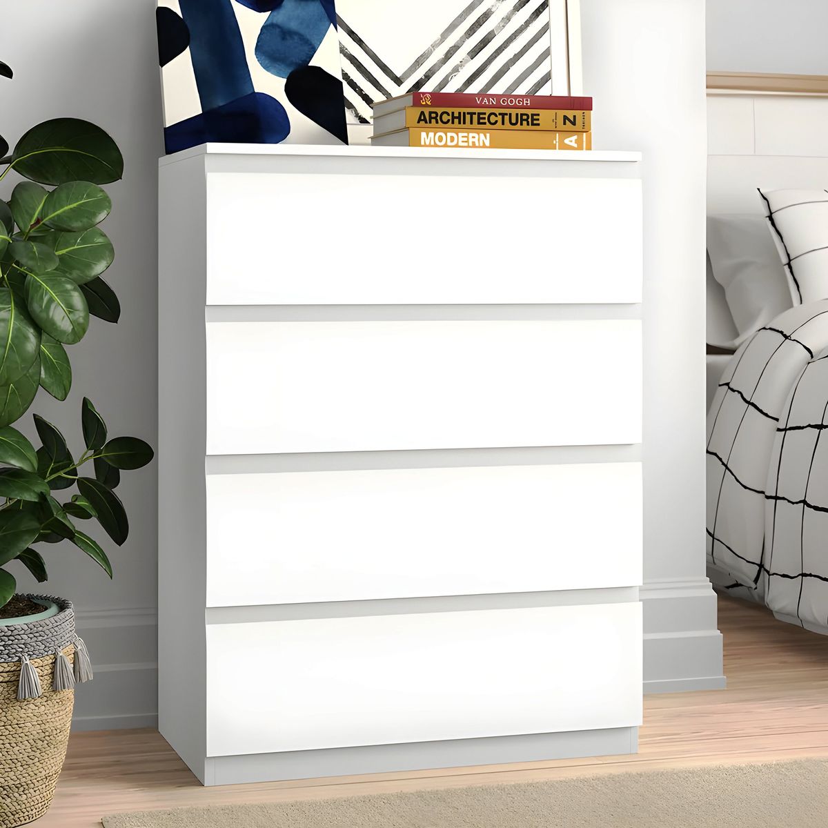 GENERICO - Cómoda Francine 4 Cajones Blanco Huk