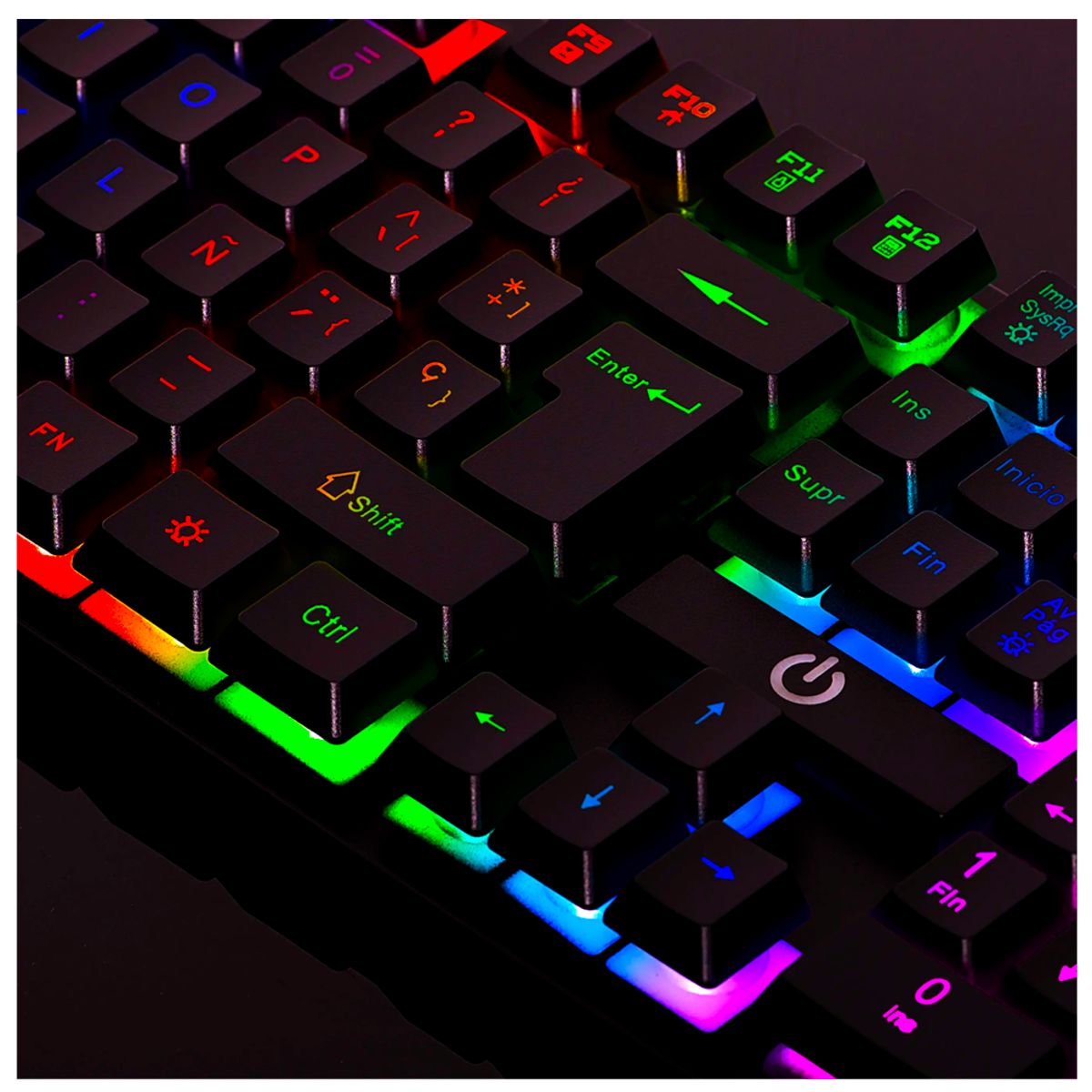ENKORE - Kit Gamer 5 en 1 Bravio Enkore con Luces LED – Teclado + Mouse + Audífono + Parlantes + Mousepad