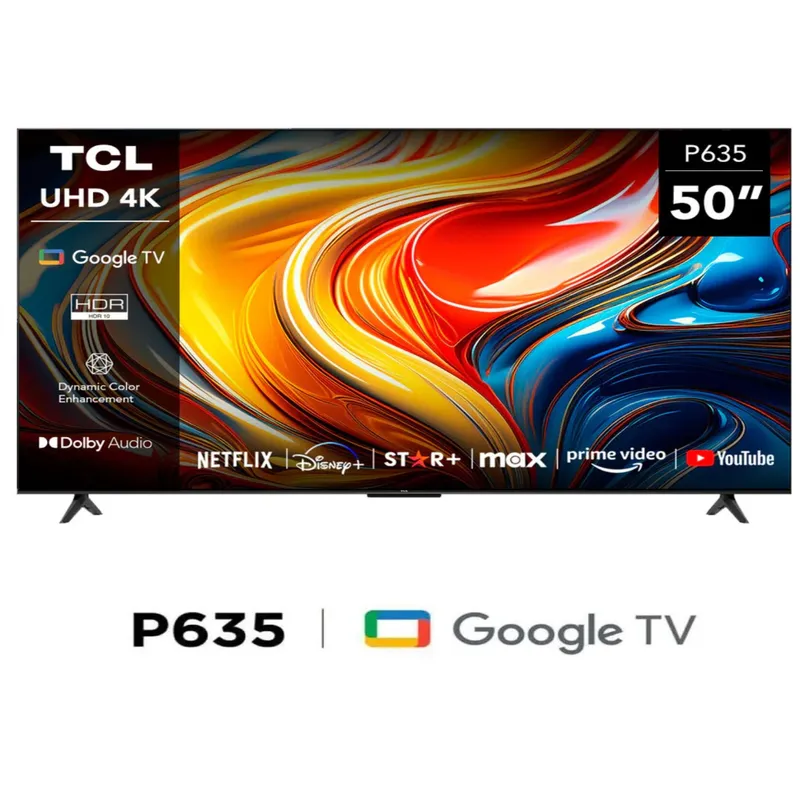 TCL - COMBO TV SMART TCL  50" P635 UHD 4K GOOGLE TV  + CONTROL DE VOZ
