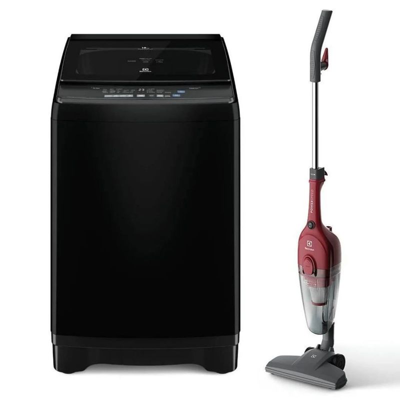 ELECTROLUX - Combo Lavadora Carga Superior 18kg Negro EWIP18F2XSWB + Aspiradora vertical STK13 Electrolux