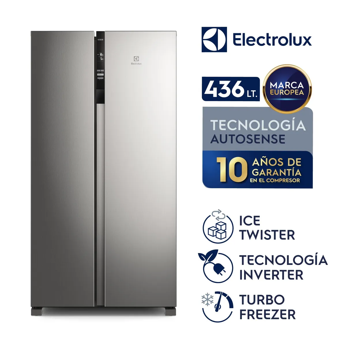 ELECTROLUX - Combo: Refrigeradora Side by Side 436 L Inverter ERSA44V2HVG + Aspiradora vertical STK13 Electrolux