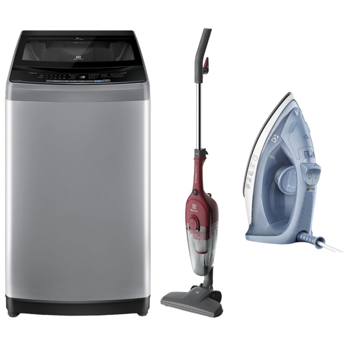 ELECTROLUX - Combo Lavadora Carga Superior 11kg Gris EWIW11F2USVG + Plancha ESI10 + Aspiradora STK13 Electrolux