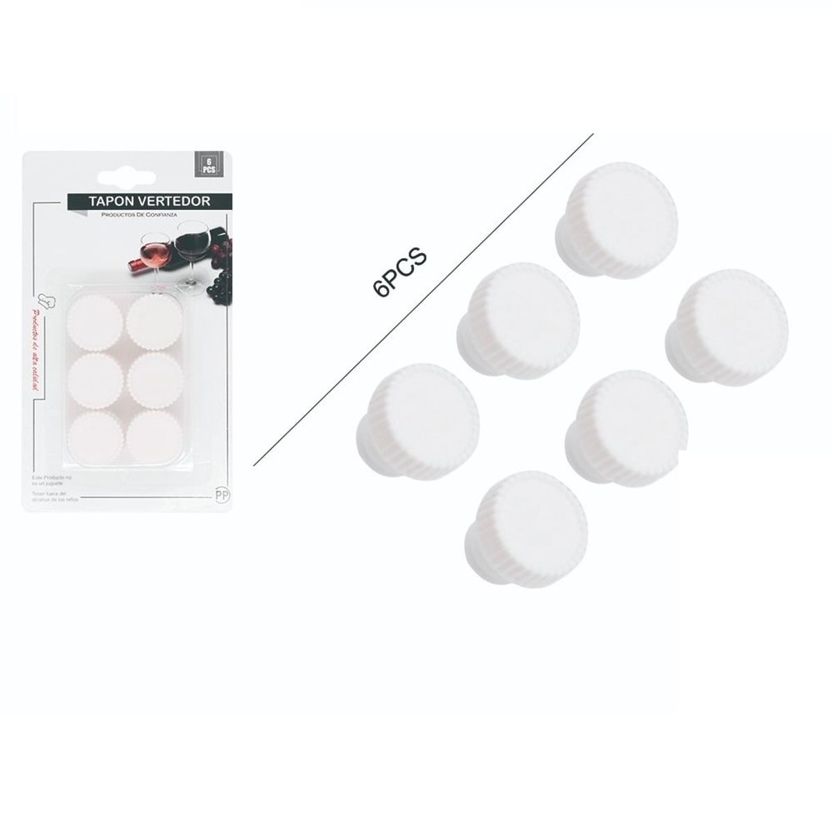 OTTOWARE - Set de 6 Tapones para Botella de Vino