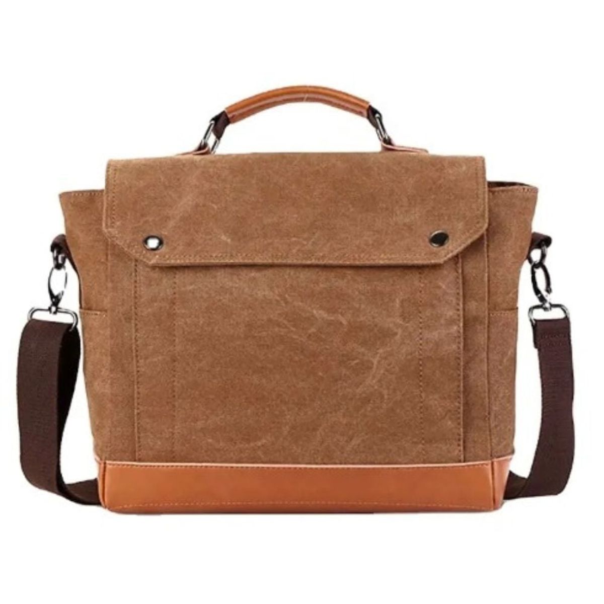 GENERICO - Maletin Bolso de Lona de alta calidad - Color Marron