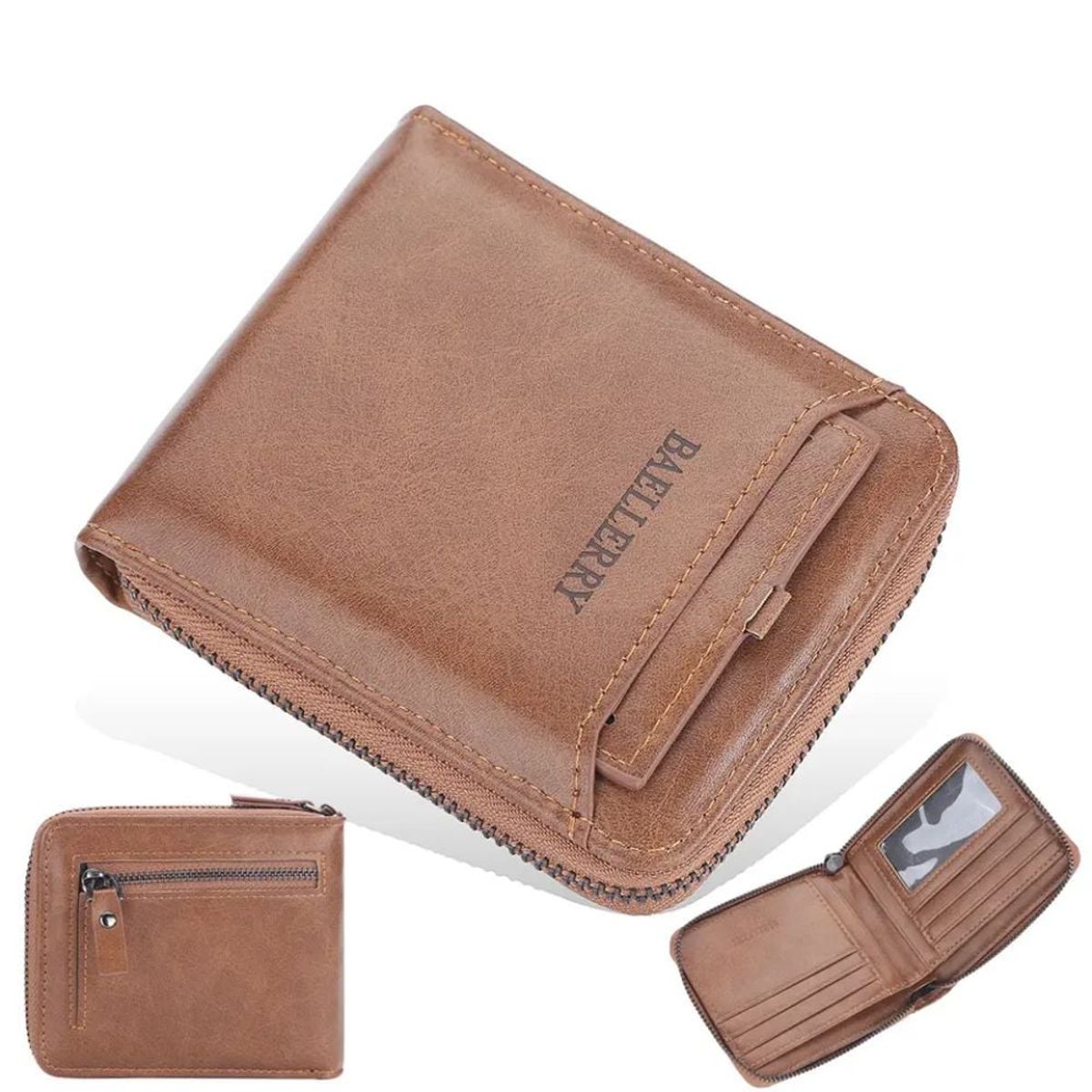 BAELLERRY - Billetera Baellerry doble cuerpo cuero pu marron