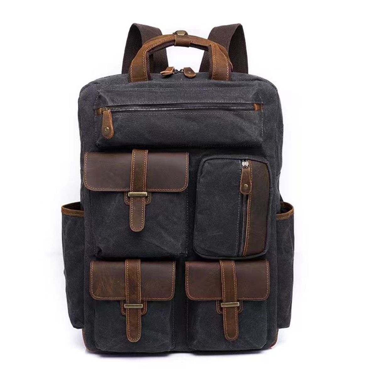 GENERICO - Mochila de tela lona impermeable con varios compartimiento