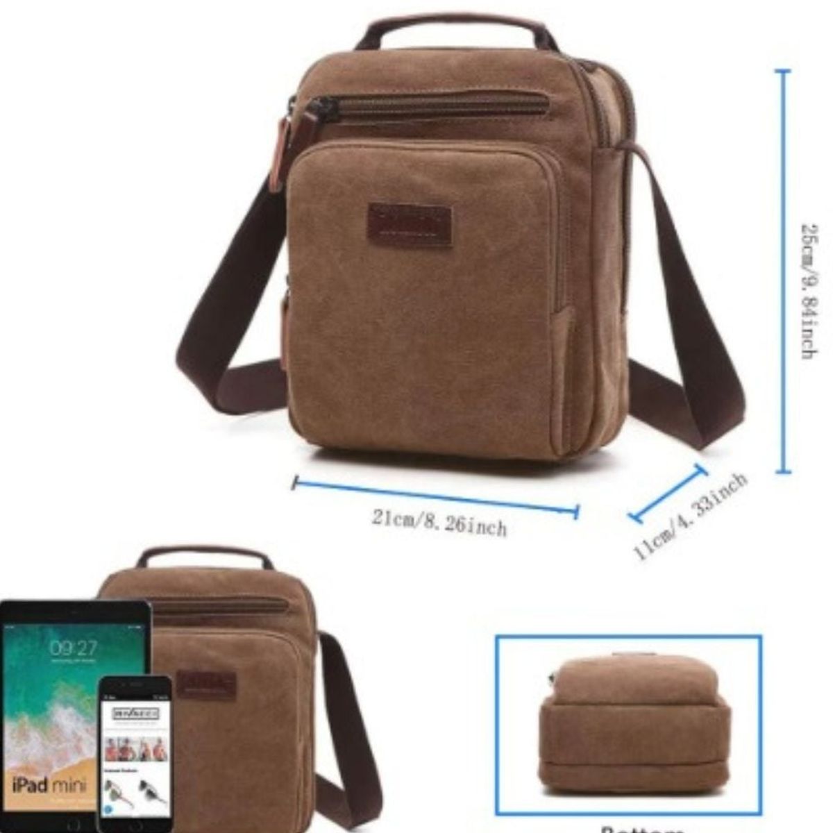 GENERICO - Morral de Lona porta documentos azul