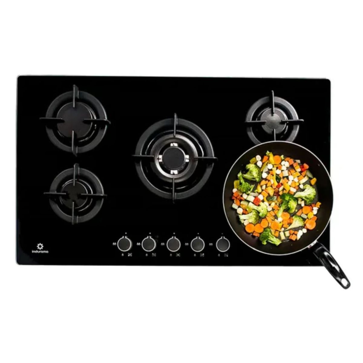 INDURAMA - ENCIMERA INDURAMA EGI-905VDNEG DE 5 QUEMADORES A GAS - 90 CM