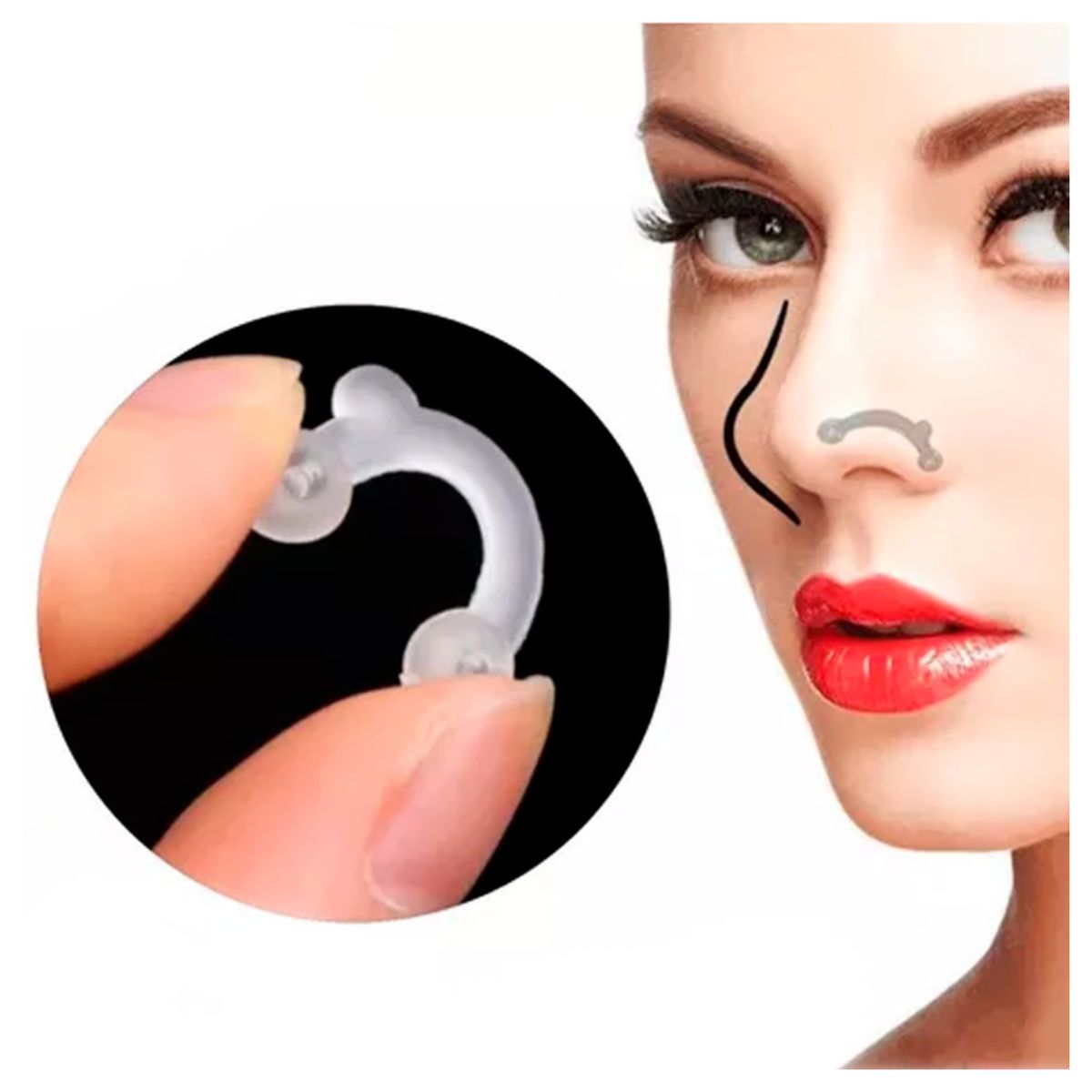 GENERICO - Corrector Respingador Nasal X 6 piezas con Extractor de Piezas