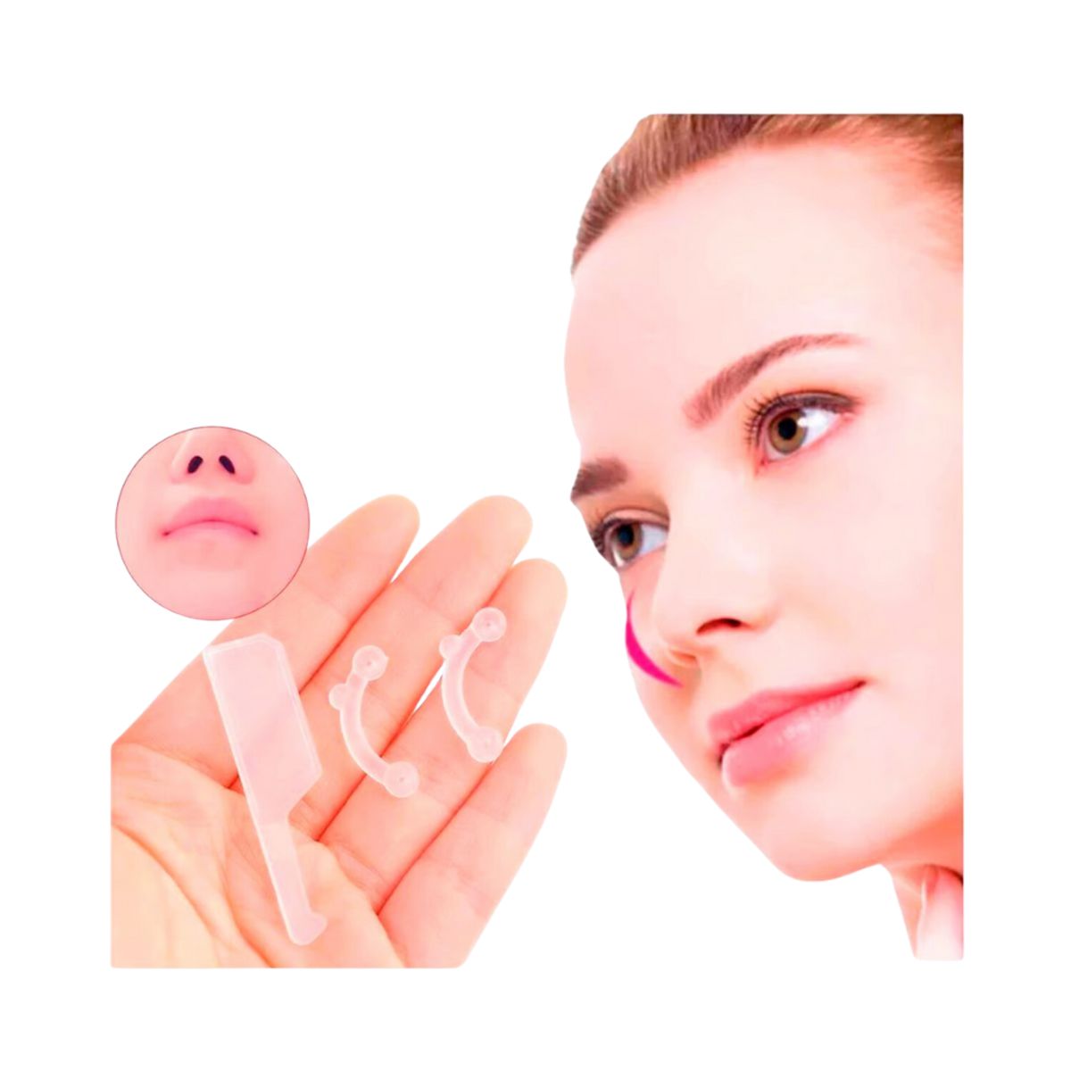 GENERICO - Corrector Respingador Nasal X 6 piezas con Extractor de Piezas