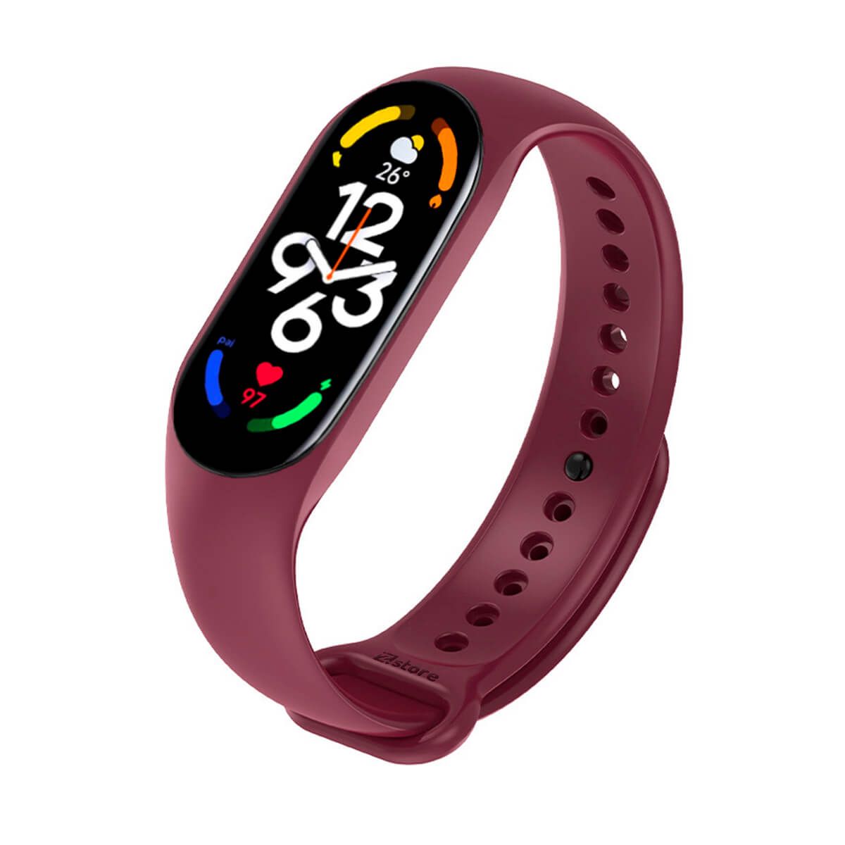 GENERICO - Correa de silicona Para Xiaomi MiBand 3- Rojo Vino