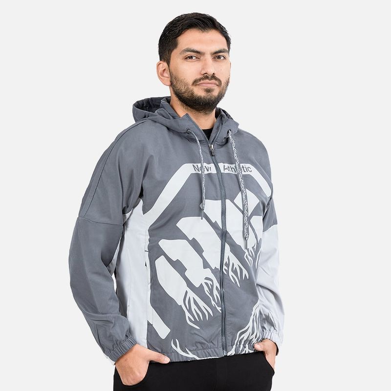 NEW ATHLETIC - CASACA NEW ATHLETIC RIK GRIS CON BLANCO HOMBRE