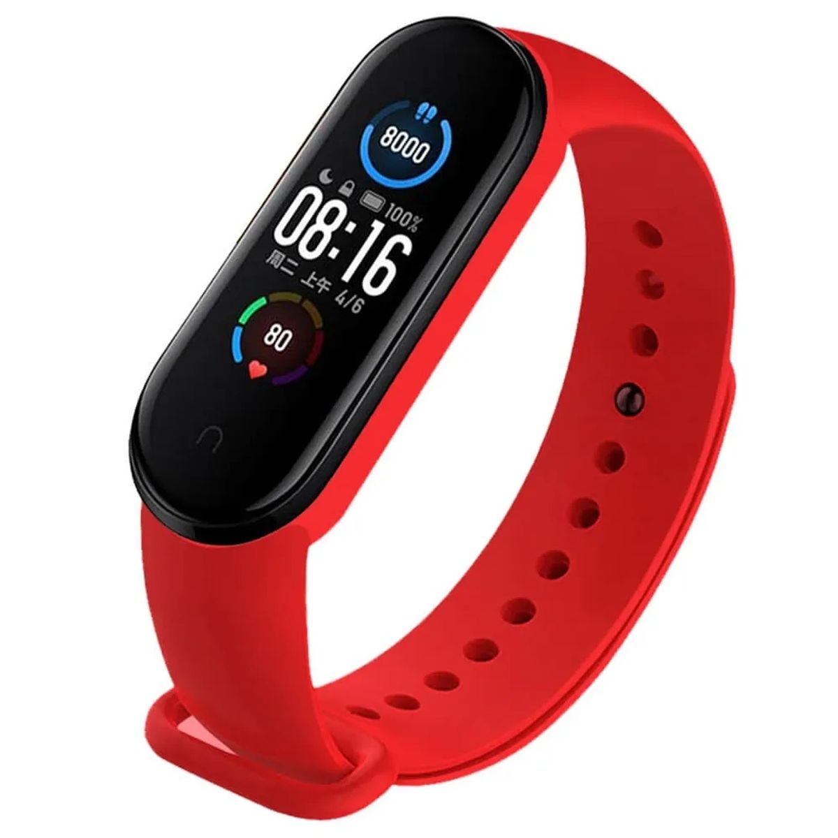 GENERICO - Correa de silicona Para Xiaomi MiBand 7- Rojo