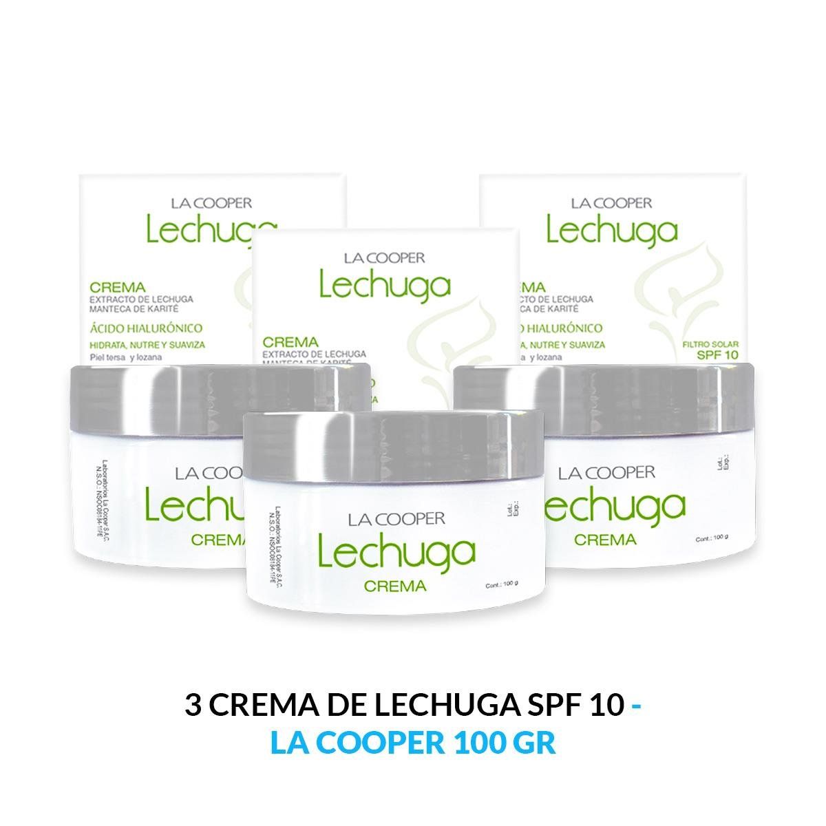 GENERICO - 3 Crema De Lechuga La Cooper Spf 10 - 100 Gr_.