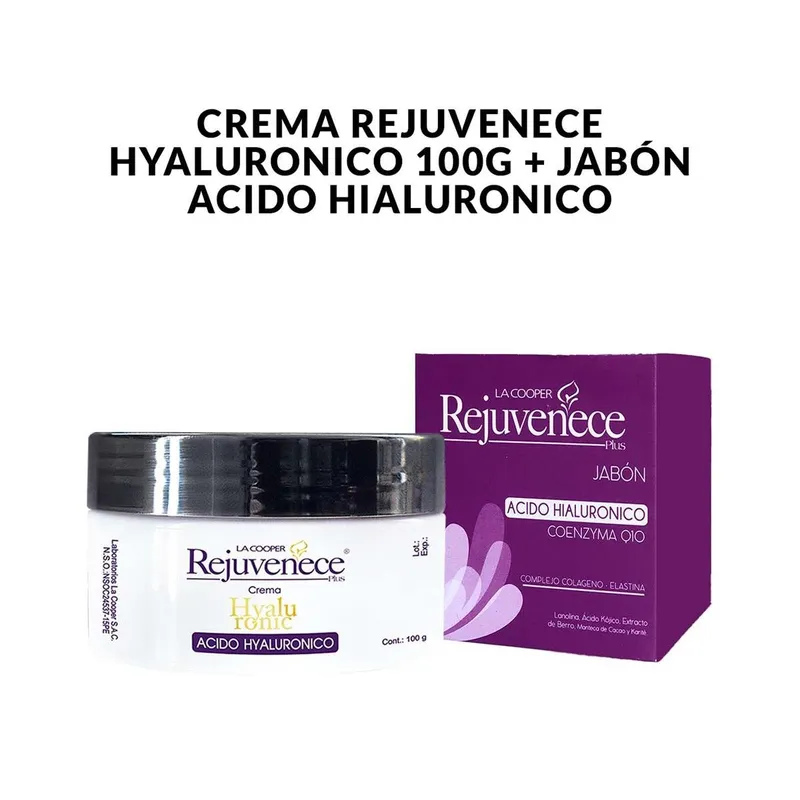 GENERICO - Crema Rejuvenece Hyaluronico 100G + Jabón Acido Hialuronico_.