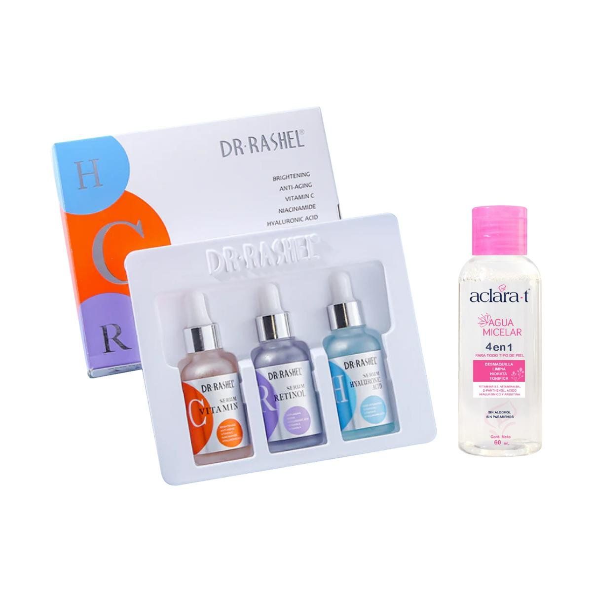 GENERICO - Kit 3En1 Serum Vitamina CHialuronico Retinol + Agua Micelar 4En1_.