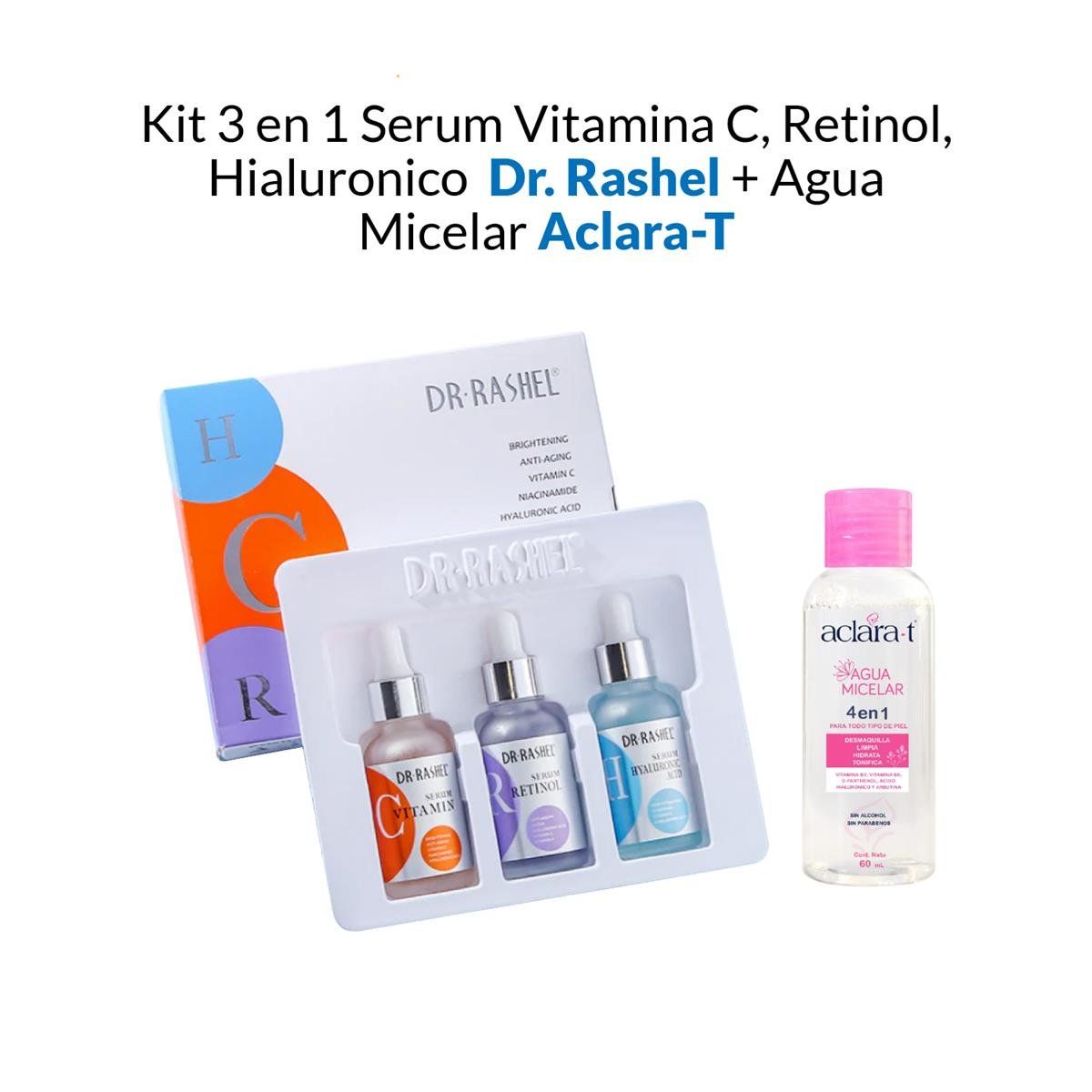 GENERICO - Kit 3En1 Serum Vitamina CHialuronico Retinol + Agua Micelar 4En1_.