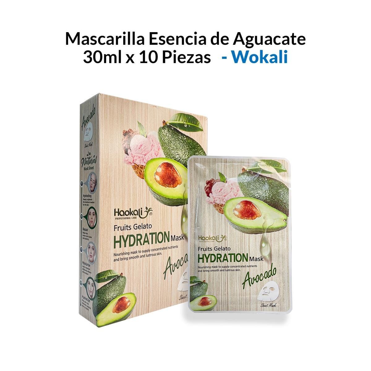 WOKALI - Mascarilla Esencia De Aguacate 30Ml X 10 Piezas  Wokali_.