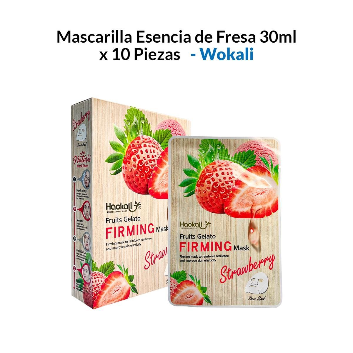 WOKALI - Mascarilla Esencia De Fresa 30Ml X 10 Piezas  Wokali_.